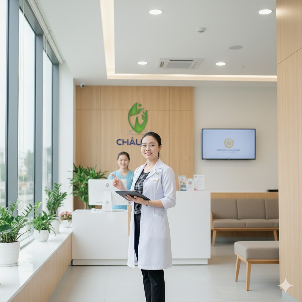 Bác sĩ chuyên khoa I Hoàng Thị Hiền thăm khám cho bệnh nhân