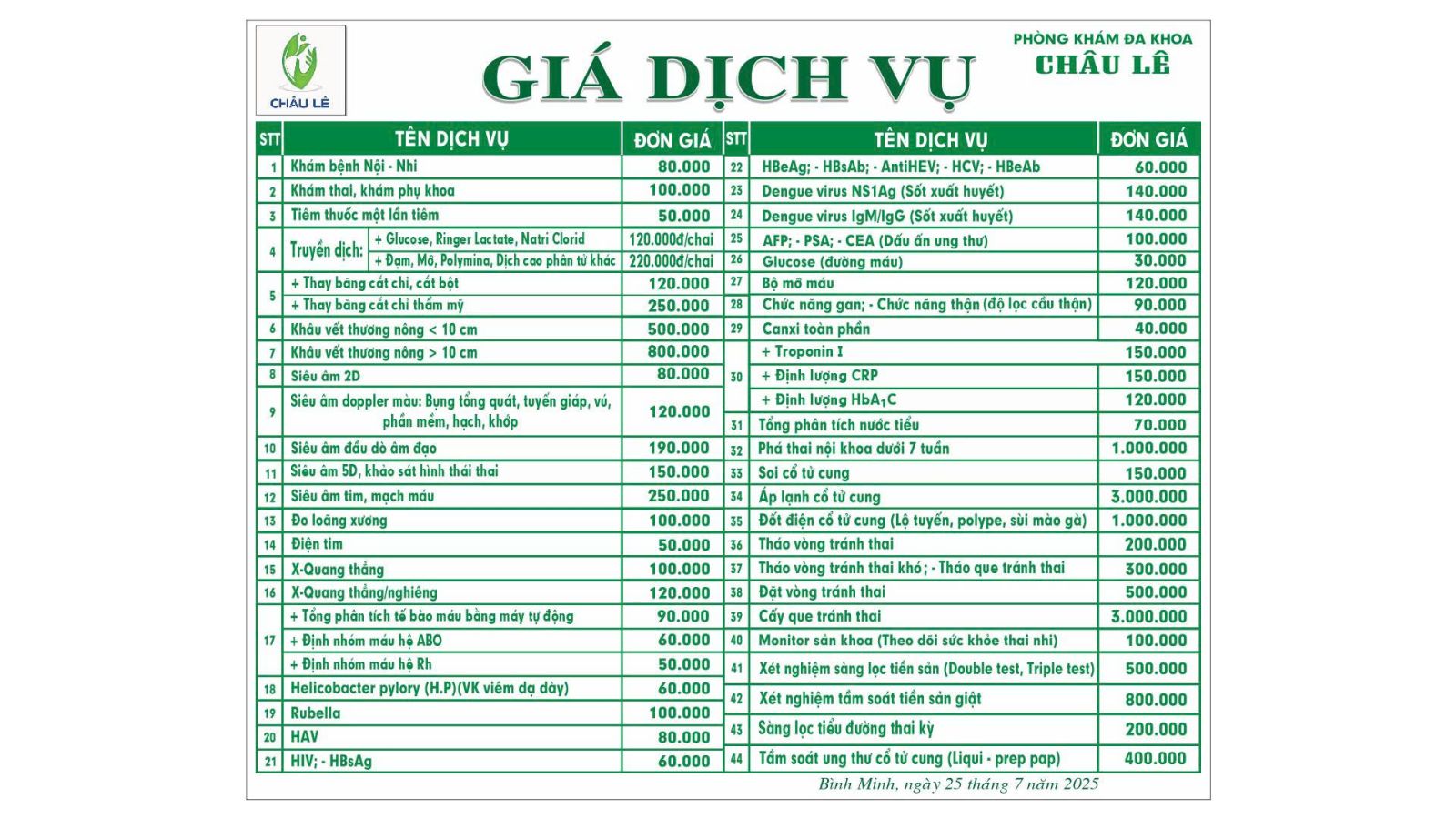 Phòng khám khoa nhi Bình Minh